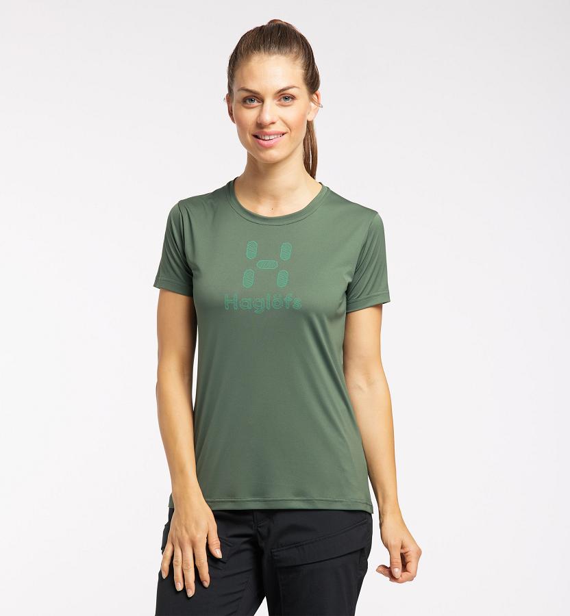 Haglöfs Glee T-Shirt Dark Green For Womens MKWFN1495 Australia